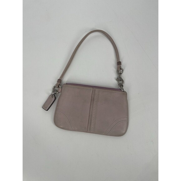 COACH Blush Light Pink Leather Skinny Zipper Wristlet Wallet Logo Tag - Picture 5 of 11
